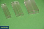 Acrylglas H - Profil transparent Farblos für 5 mm Platten - Maße 21 x 5 x 2 mm ( A x B x C )